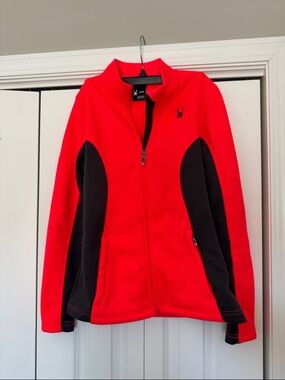 Spyder Women's neon pink and gray Full-Zip Fleece Jacket